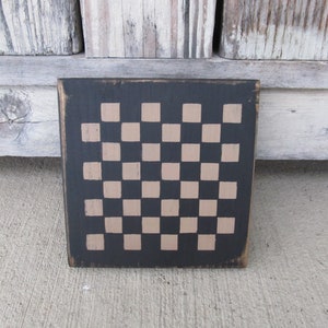 Primitive Colonial Checker Game Board 6x6, 8x8, 10x10 or 12x12 with Color Choices GCC8237