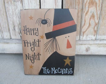 Primitive Personalized Halloween Witch Wooden Sign GCC5455