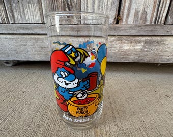 Vintage 1982 Various Smurf Characters Drinking Glasses. Papa Smurfette Brainy Lazy Gargamel and more.  Pick your Choice