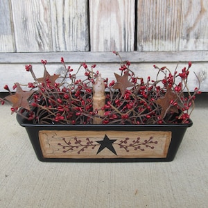 Primitive Country Star and Berry Bread Loaf Pan Light with Lighting Options GCC08029