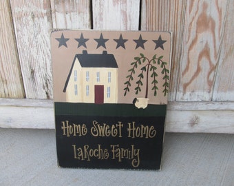 Primitive Things Saltbox Willow and Sheep Personalized Sign with Stars GCC3674