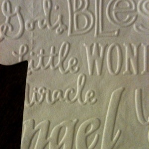 Any quantity Baby shower shirt paper napkins embossed subway art. Use as banner too. image 2