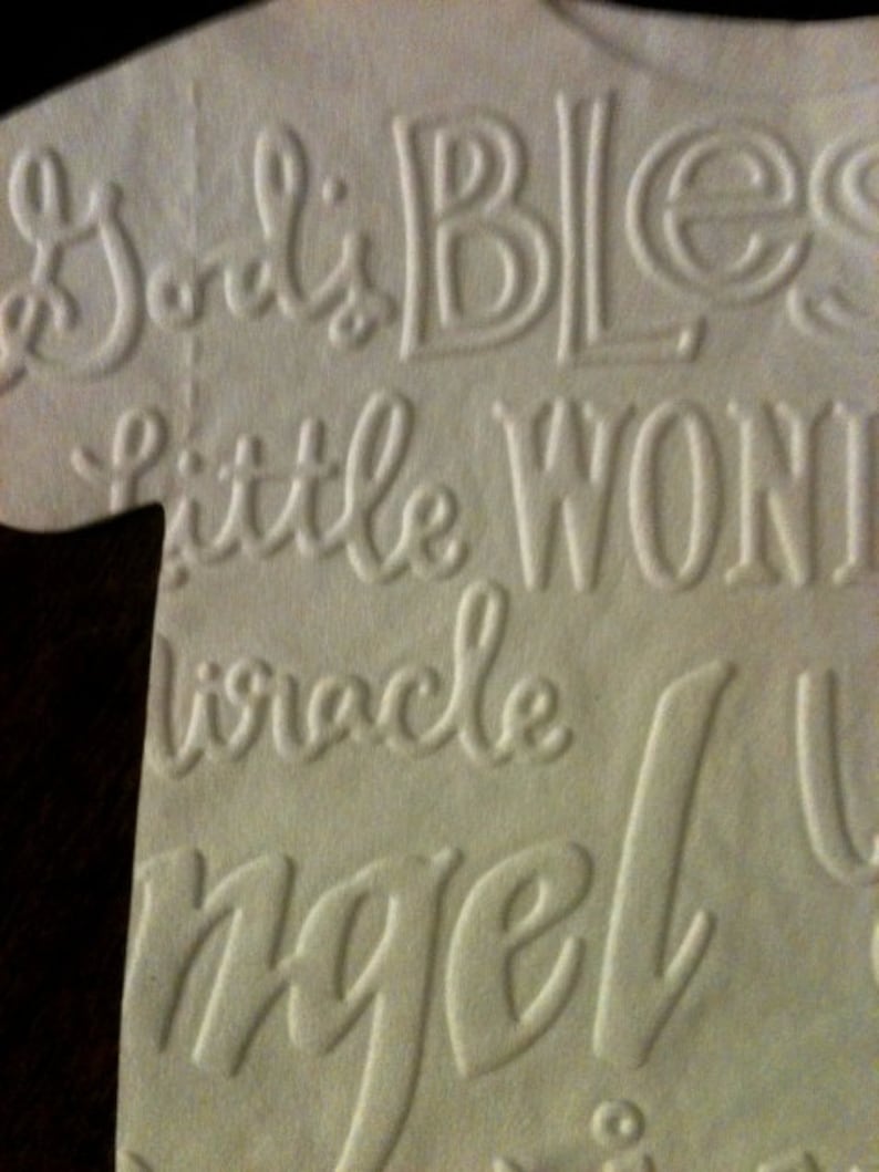 Any quantity Baby shower shirt paper napkins embossed subway art. Use as banner too. image 2