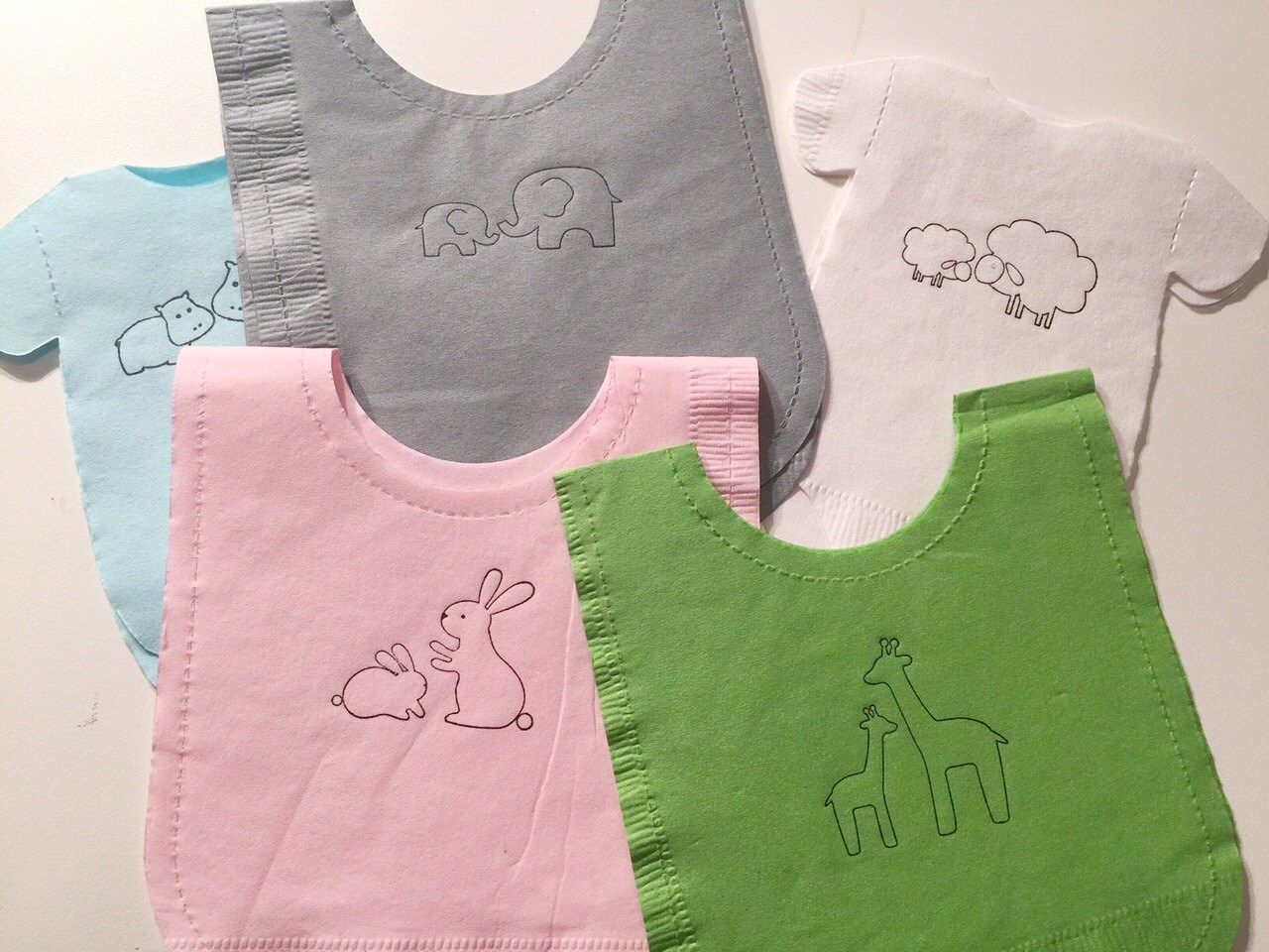 Pack of 30 any color Baby shower shirt or bib shaped NAPKINS. Etsy