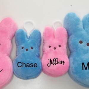 Free shipping Personalized peeps Plush peeps for Easter baskets, each personalized with any name Lots of colors image 1