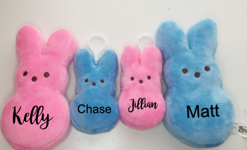 Free shipping Personalized peeps Plush peeps for Easter baskets, each personalized with any name Lots of colors image 1