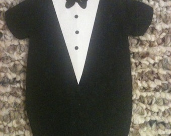 Set of 30 Baby Shower or first birthday shirt shaped tuxedo napkins for your little man's shower or party