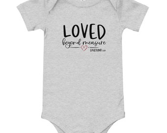 Free shipping | Loved beyond measure | baby snap shirt | baby shower gift | Bible verse | baby grow | many colors!