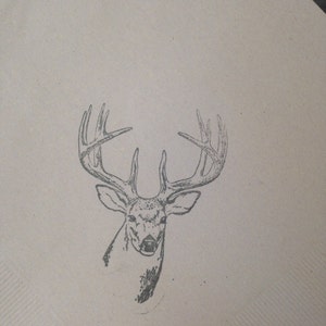 Pack of 50 Buck luncheon sized 3 ply napkins in burlap or white or cream. image 2