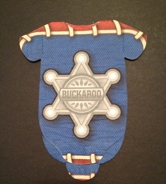 Set of 30 Baby shower 'shirt' paper napkins. Use as banner too. Little buckaroo, western cowboy theme. Il_570xn