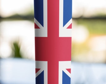 Skinny tumbler | Union Jack flag | Complete with metal straw