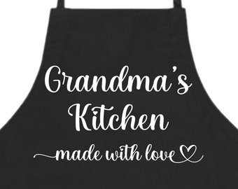 Personalized Grandmas Kitchen, Nanas Kitchen Apron, Seasoned with love, Kitchen Apron, Gift Idea, Christmas Gift for Grandma - FREE Shipping