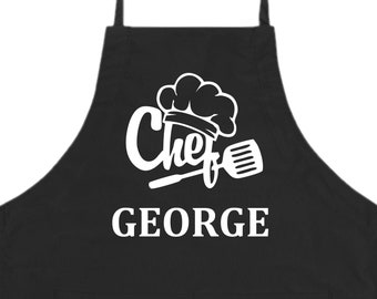 Personalized Chef Apron Custom Cooking Baking Apron Gifts For Him For Dad For Husband Mens Womans Apron Gift Idea  - FREE Shipping
