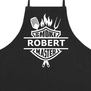 Personalized Smoke Master Apron Custom Cooking Baking Apron Gifts For Him For Dad For Husband Mens Apron Gift Idea Fathers Day -FREE Ship