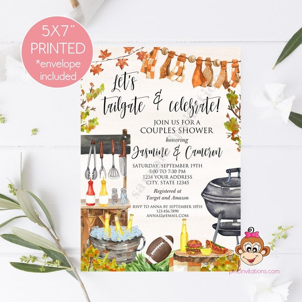 Let's Tailgate and Celebrate Invitation, Football Party Invitation, Tailgate Couple's Shower Invite, Tailgate Invitation, Game day, PRINTED