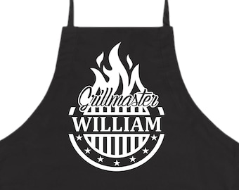Personalized Grill Master Apron Custom Cooking Baking Apron Gifts For Him For Dad For Husband Mens Apron Gift Idea  - FREE Shipping