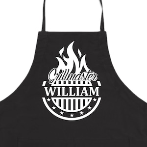 Personalized Grill Master Apron Custom Cooking Baking Apron Gifts For Him For Dad For Husband Mens Apron Gift Idea  - FREE Shipping