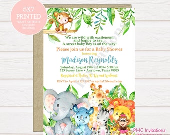 safari baby shower invitation etsy