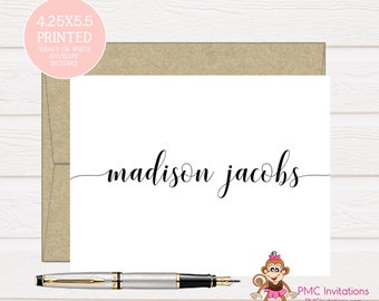 personalized folded note cards etsy folded note card