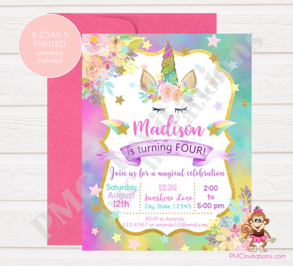 custom printed birthday invitations