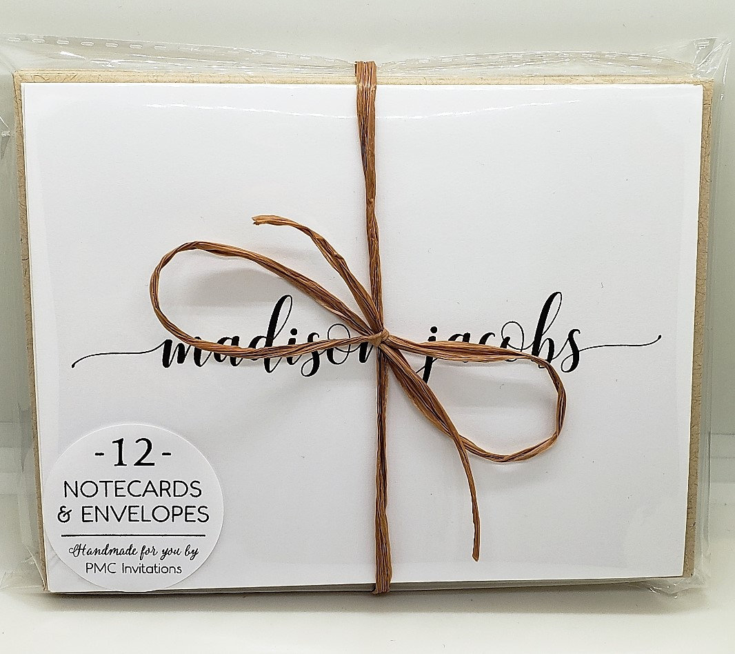 Custom FOLDED Note Cards, Personalized Stationery Set, Teacher Gift ...