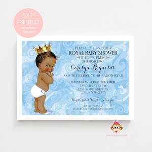 PRINTED Royal Prince Baby Shower Invitations Royal Baby Shower Invitation, Prince Baby Shower Invitation, envelopes included image 1