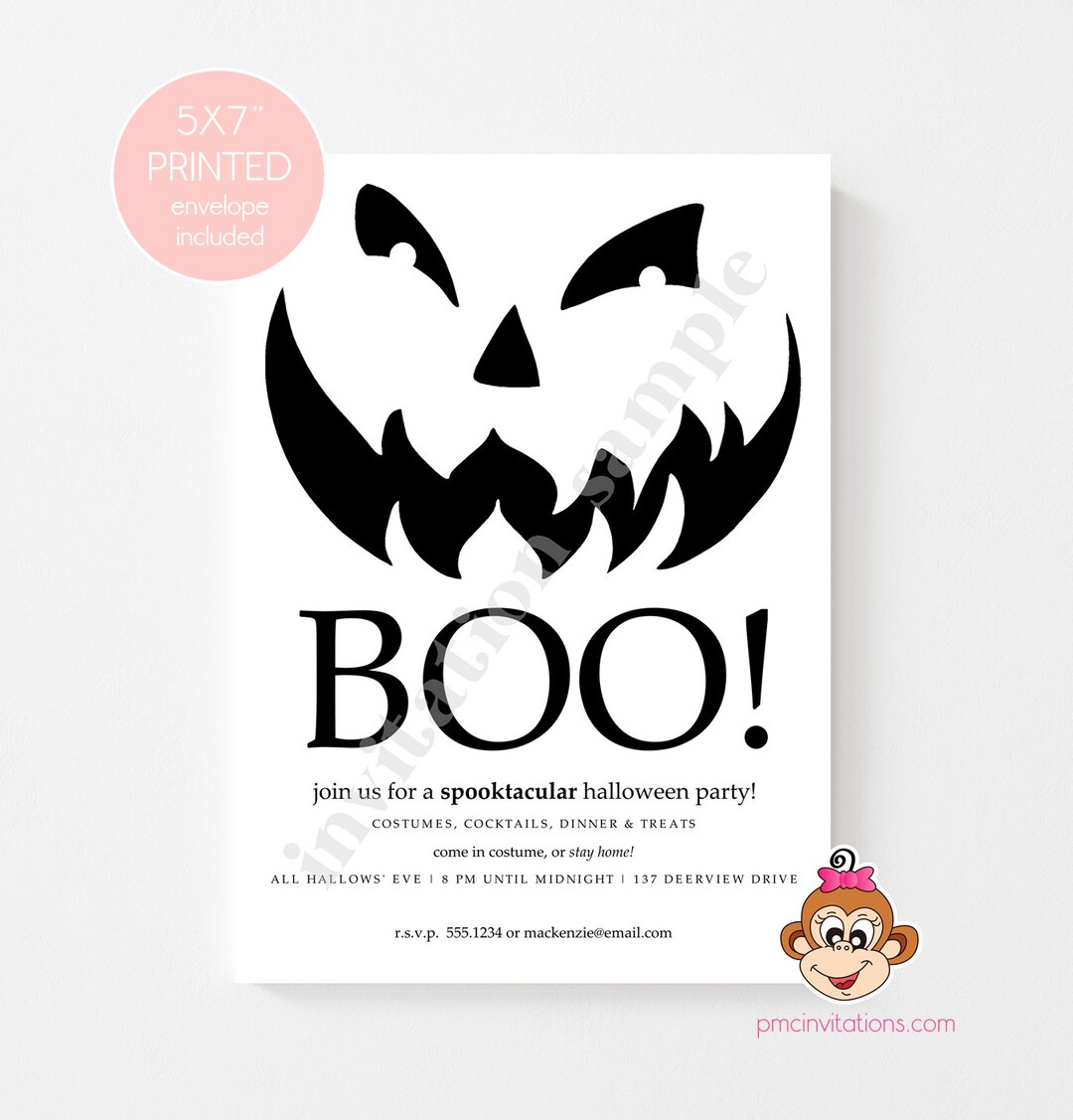 Custom PRINTED 5x7 Halloween Spooktacular Party Invitation, Halloween ...