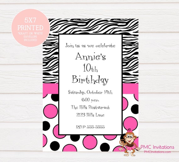 custom printed birthday invitations