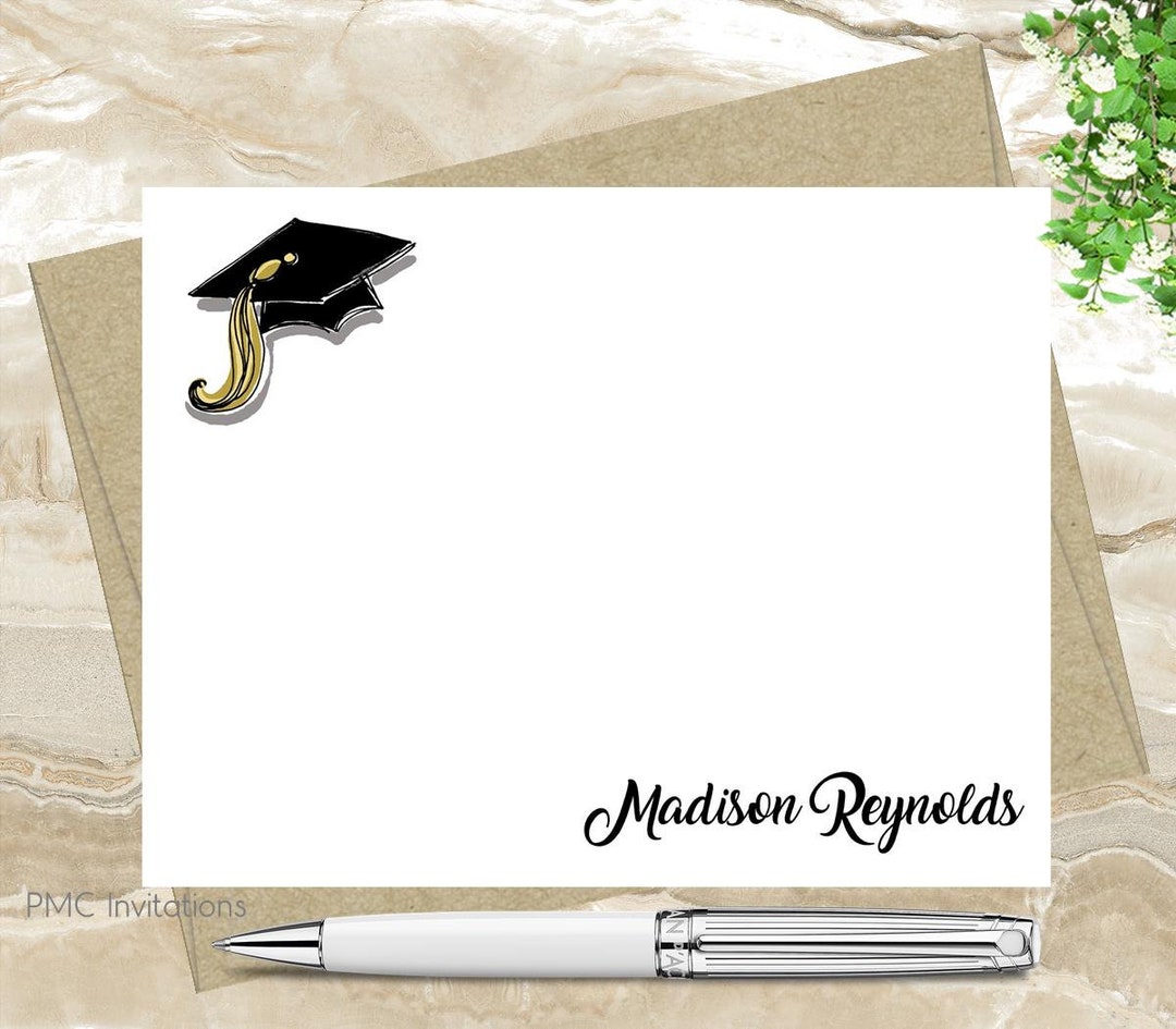 Graduation Note Pad Design Custom Note Cards, Personalized Graduation Stationery, Graduation Gift ...