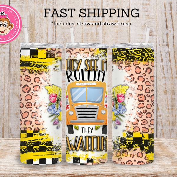 Bus Driver Tumbler, They see me rollin they waitin, Bus Driver Gift, 20 oz tumbler, Fast Shipping