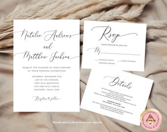 Formal Dress Code On Semi Formal Wedding Invitation Wording Printed 5X7  Simple Wedding Invitation, Simple Modern Wedding Invitation, Minimalist  Wedding Invitation, Envelope Included