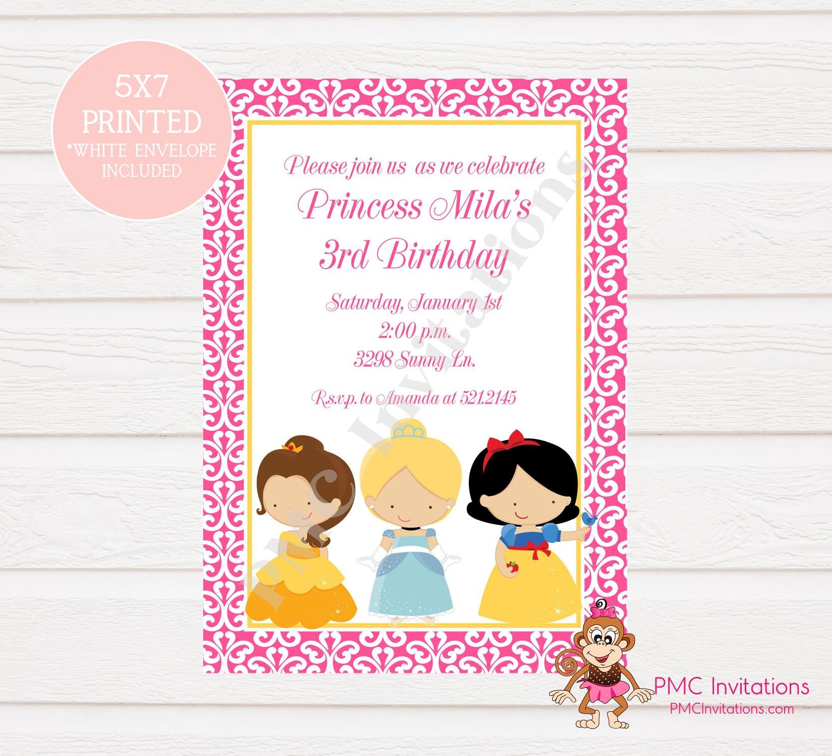 20 Stitch Party Invites Invitations Princess Theme Gift Cards Party Supplies with Envelope