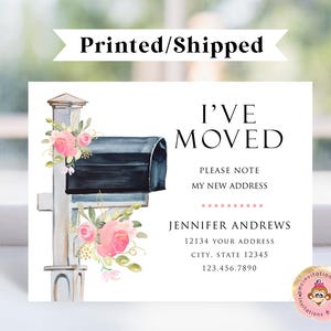 Custom PRINTED 4.25X5.5 New Address, I've Moved, We've Moved, Moving, announcements, cards, envelopes included