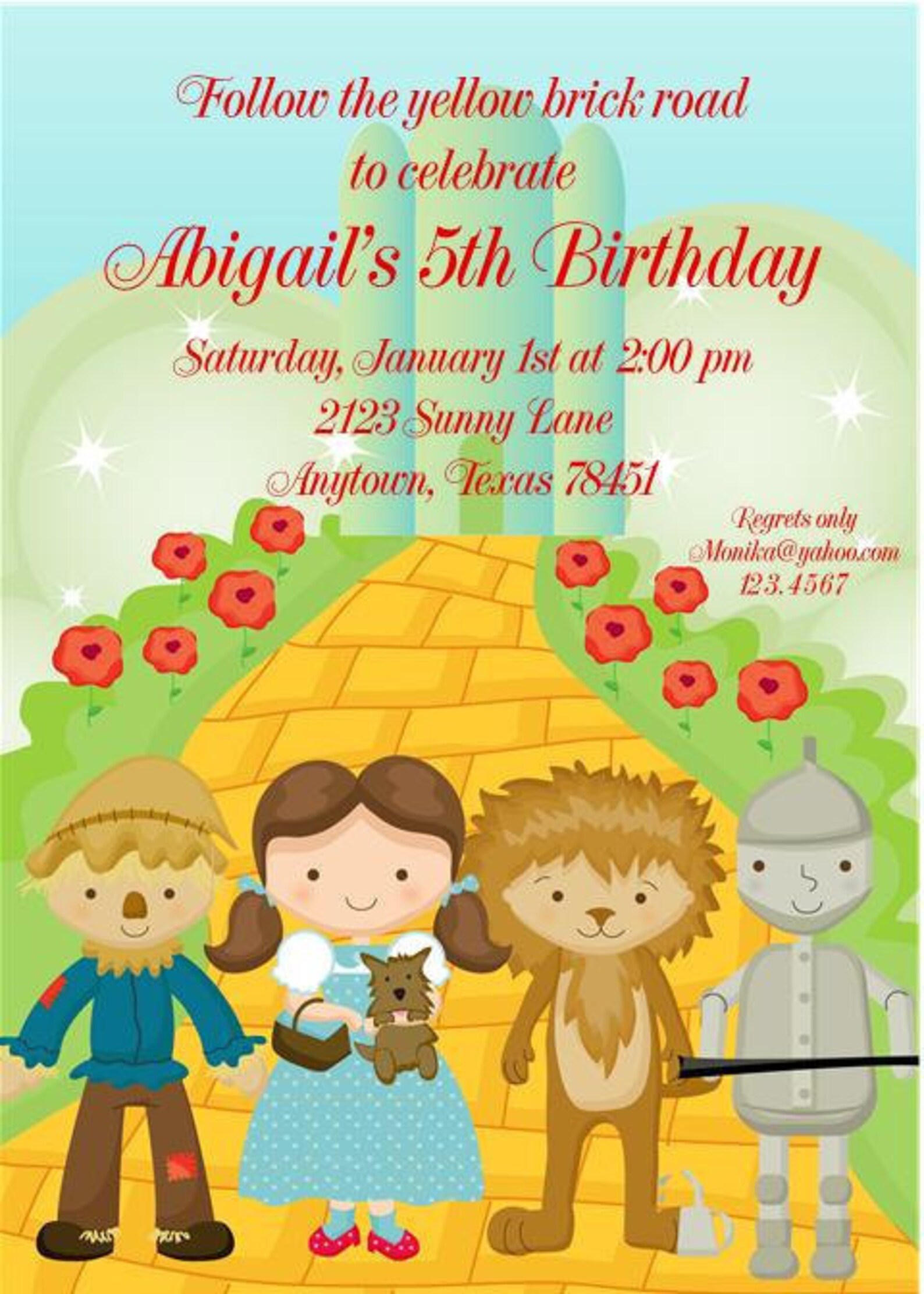 Wizard of Oz Birthday Party Invitations | Etsy