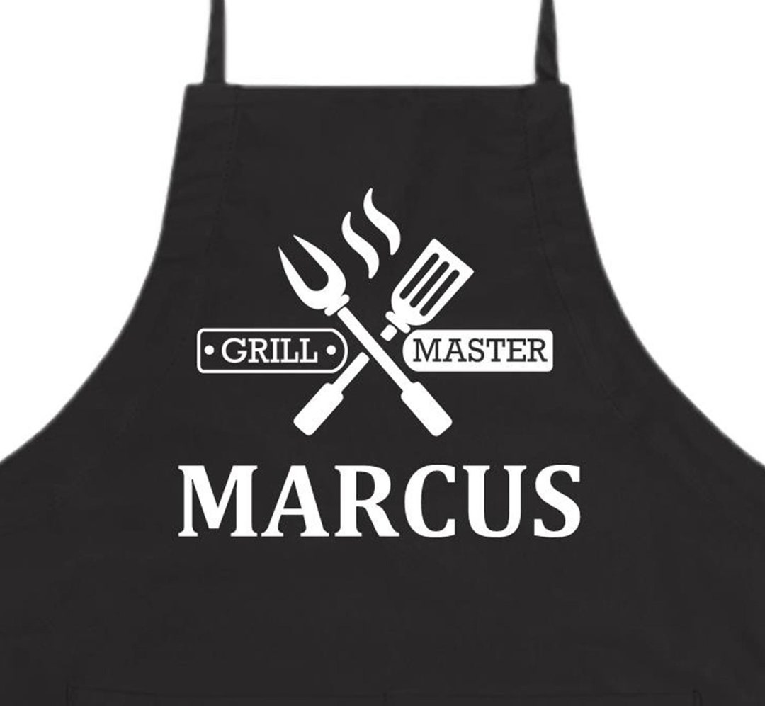 Personalized Grill Master Apron, Gifts for Him for Dad for Husband Mens
