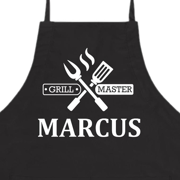Personalized Grill Master Apron, Gifts For Him For Dad For Husband Mens Apron, Father's Day Gift, Gift Idea Christmas Gift -FREE Ship