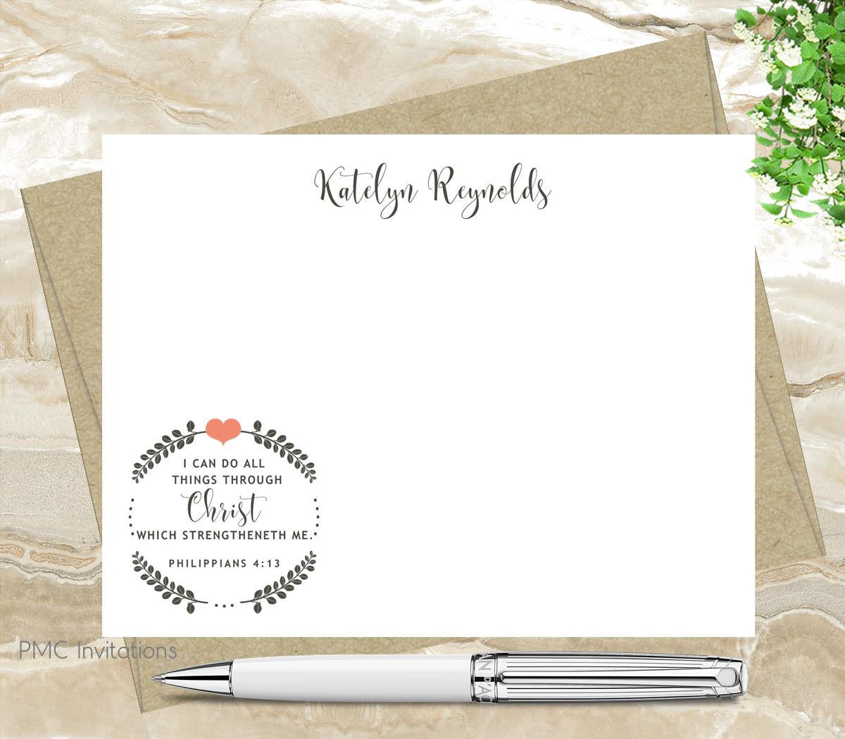 Personalized Stationary, Stationery Cards, Teacher Gift, Modern