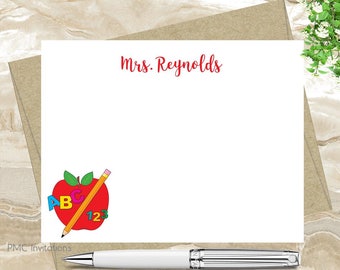 Custom Note Cards, Personalized Stationery Set, Teacher Gift, Gift, Simple Elegant Personalized Stationery, Notecard Set, FREE SHIPPING