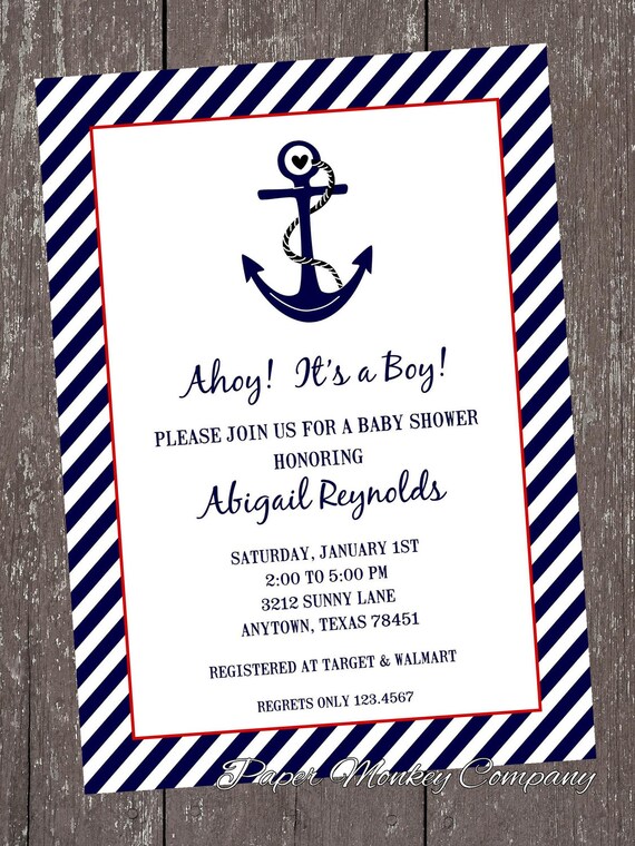 nautical shower invitations