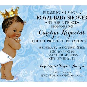 PRINTED Royal Prince Baby Shower Invitations Royal Baby Shower Invitation, Prince Baby Shower Invitation, envelopes included image 2