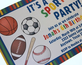 Sports Birthday Party Invitations