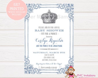 Custom Printed Royal Prince Baby Shower Invitations  - 1.00 each with envelope