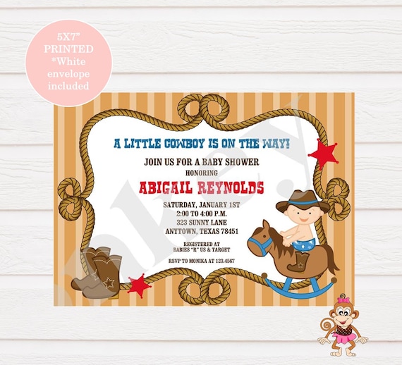 little cowboy baby shower invitations