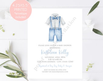 Simple Boy Baby Shower Invitation, Printed Invitation, Simple Baby Shower, Boy Baby Shower Invitation, 4.25X5.5", envelopes included