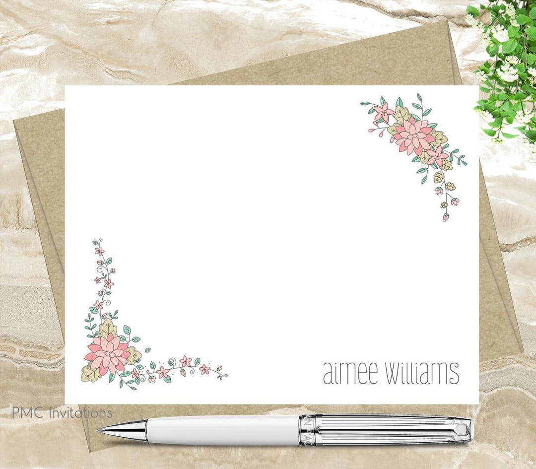 Personalised Note Designs Custom Note Cards, Personalized Stationery Set, Personalized Stationery ...