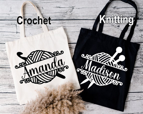 Yarn Ball Tote Bag Personalized Gift Crochet Knitting Gift Tote Bag Personalized Tote Bag Gift FREE Shipping Etsy