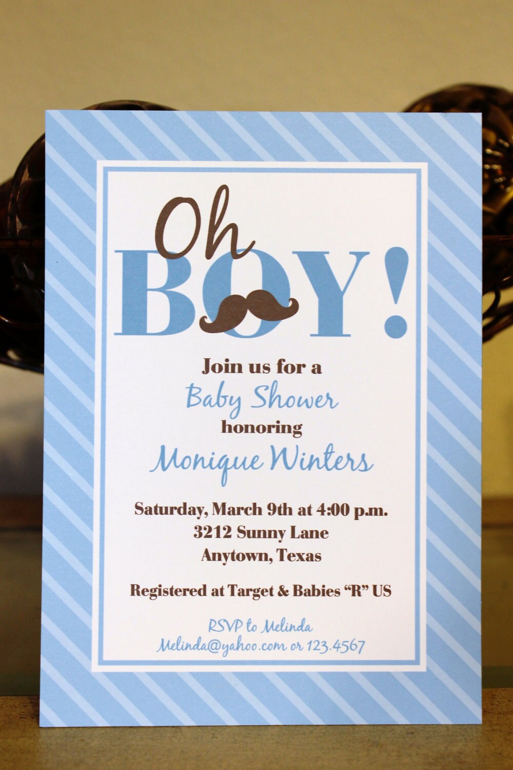Mustache Bash Custom Baby Shower Invitation Etsy
