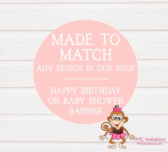 Banner, Happy Birthday or Baby Shower - Match Any Style (In our store) - 19.99 each Il_570xn