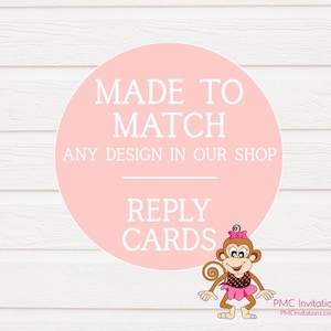 Matching Reply Cards to ANY invitation design in our shop - Matching reply rsvp cards by PMC Invitations