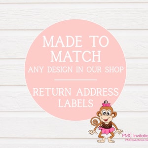 Matching RETURN ADDRESS labels to ANY invitation design in our shop image 1